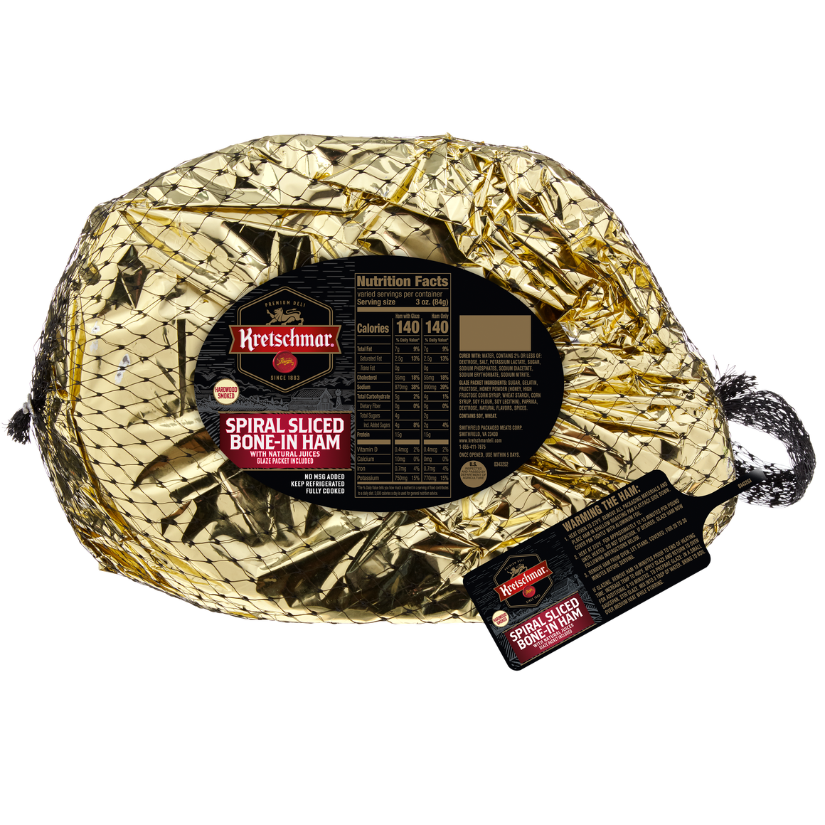 Spiral Sliced Bone-In Ham With Natural Juices, Glaze Packet